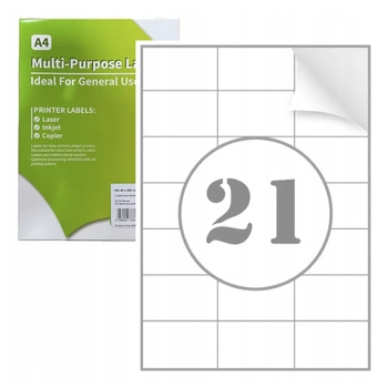 Etykiety specmark A4 63,5 x 38 mm 1 opak. 2100 etykiet