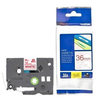 Taśma Brother TZe-262 36 mm x 8 m / biała / czerwony nadruk / do drukarek Brother P-touch
