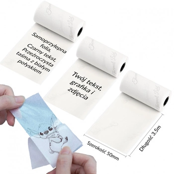 Taśma Phomemo Q22-TTRMS-WH 50 mm x 3,5 m / folia / przezroczysto - brokatowa / 3 szt. do drukarek serii M0