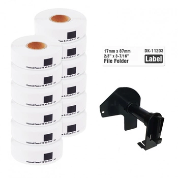 Etykiety Specmark DK-11203 17 x 87 mm 800 szt. / papierowe / bez uchwytu / do drukarek Brother QL / zestaw 12 szt.