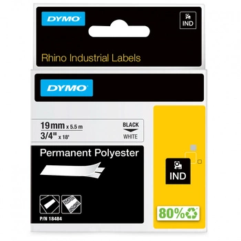 Taśma poliestrowa DYMO Rhino 18484 19 mm x 5,5 m / do drukarek DYMO D1