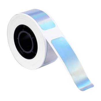 Etykiety Phomemo DCP-1440-160SR-RF 14 x 40 mm 160 szt. / papierowe / jasno brokatowo-srebrne / czarny nadruk / do drukarki D30S