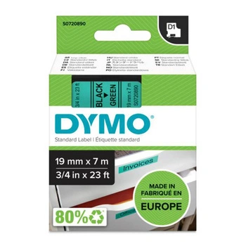 Taśma DYMO D1-45809 19 mm x 7 m / zielona / czarny nadruk / do drukarek DYMO D1