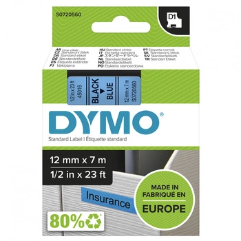 Taśma DYMO D1-45016 12 mm x 7 m / niebieski / czarny nadruk / do drukarek DYMO D1