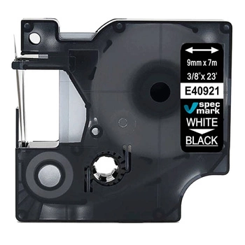 Taśma Specmark D1-40921 9 mm x 7 m / czarna / biały nadruk / do drukarek DYMO D1