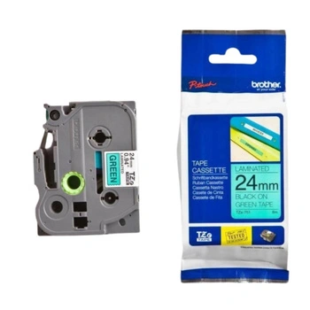 Taśma Brother TZe-751 24 mm x 8 m / zielona / czarny nadruk / do drukarek Brother P-touch