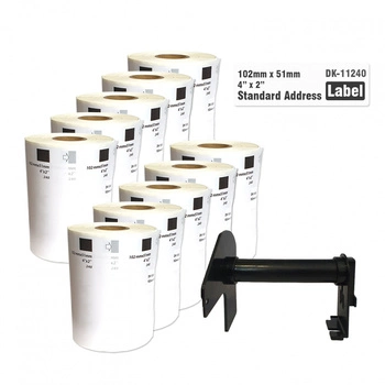 Etykiety Specmark DK-11240 102 x 51 mm 600 szt. / papierowe / bez uchwytu / do drukarek Brother QL / zestaw 10 szt.