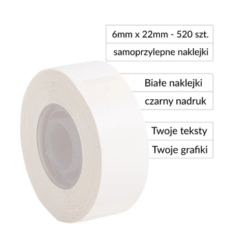 Etykiety Phomemo DCP622-520 6 x 22 mm 520 szt. / papierowe / do drukarki D30S