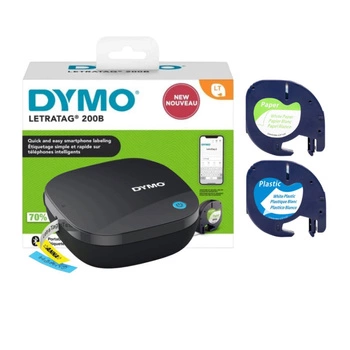 Drukarka etykiet DYMO LetraTag 200B 200 dpi / do 12 mm / PC / Mac / Smartfon / BT / z 2 szt. taśm LW w zestawie