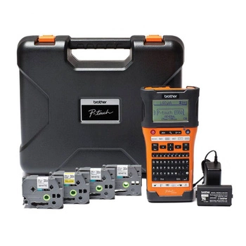 Drukarka etykiet Brother P-touch E550WSP 180 dpi / do 24 mm / PC / Mac / USB / Wi-Fi / z 4 szt. taśm Tze i walizką w zestawie