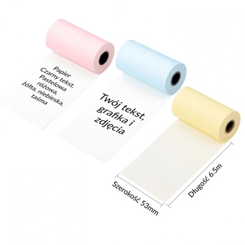 Taśma Phomemo Q22-RMYPB 53 mm x 6,5 m / bez kleju / 3 kolory / 3 szt. do drukarek serii M0