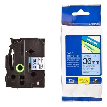Taśma Brother TZe-561 36 mm x 8 m / niebieska / czarny nadruk / do drukarki etykiet Brother P-touch
