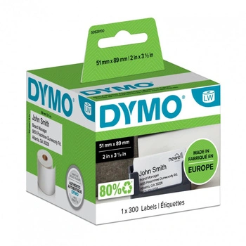 Etykiety DYMO LW S0929100 51 x 89 mm 300 szt. / bez kleju / do drukarek etykiet DYMO LabelWriter