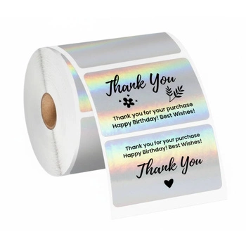 Etykiety Phomemo WP6040-180LS 60 x 40 mm 180 szt. / błyszczący srebrny / czarny nadruk / do drukarek serii M