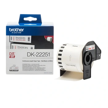 Taśma Brother DK-22251 62 mm x 15,24 m / biała / czarny lub czerwony nadruk / do drukarek Brother QL