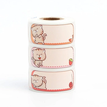 Etykiety Phomemo WP4015-330A 40 x 15 mm 330 szt. / wzór w kotki / czarny nadruk / do drukarek serii M