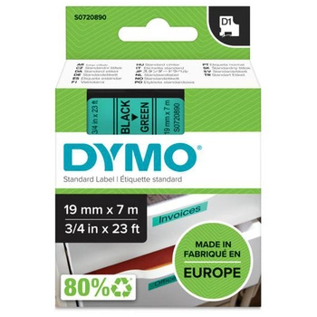 Taśma DYMO D1-45809 19 mm x 7 m / zielona / czarny nadruk / do drukarek DYMO D1