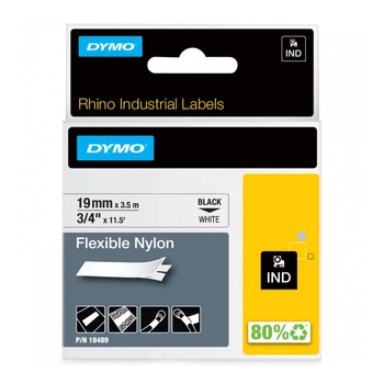 Taśma nylonowa DYMO Rhino 18489 19 mm x 3,5 m / do drukarek DYMO D1