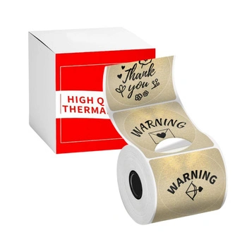 Etykiety Phomemo WY-GD5050-140 fi 50 mm 140 szt. / okrągłe / złote / czarny nadruk / do drukarek serii M