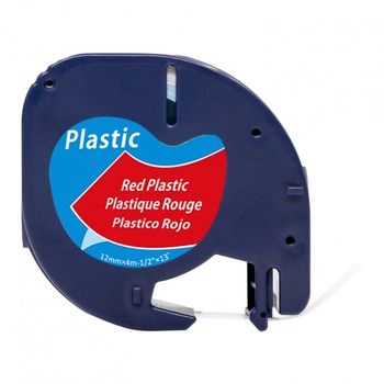 Taśma Specmark LetraTag 59424 12 mm x 4 m / czerwona / czarny nadruk / do drukarek DYMO LT