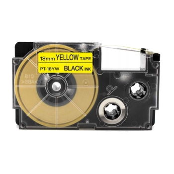 Taśma Specmark XR 18 mm x 8 m / żółta / czarny nadruk / do drukarek Casio