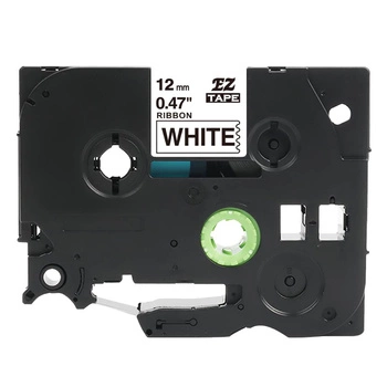 Taśma Specmark TZe-R231 12 mm x 4 m / wstążka biała / czarny nadruk / ozdobna / do drukarek Brother P-touch