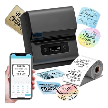 Drukarka etykiet Phomemo M221 czarna 203 dpi / do 80 mm / PC / Mac / Smartfon / BT / USB