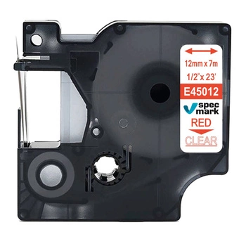 Taśma Specmark D1-45012 12 mm x 7 m / przezroczysta / czerwony nadruk / do drukarek DYMO D1