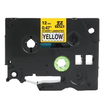 Taśma Specmark TZe-631L1 12 mm x 8 m / żółta w kratkę / czarny nadruk / do drukarek Brother P-touch