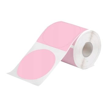 Etykiety Phomemo WY5050-140PK fi 50 mm 140 szt. / okrągłe / różowe / czarny nadruk / do drukarek serii M