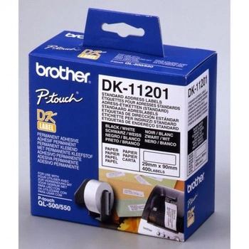 Etykiety Brother DK-11201 29 mm x 90 mm 400 szt. / do drukarki etykiet Brother QL
