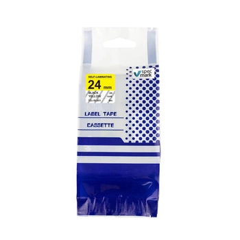 Taśma Specmark TZE-SL651 24 mm x 8 m / samolaminująca / żółta / czarny nadruk / do drukarki etykiet Brother P-touch