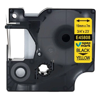 Taśma Specmark D1-45808 19 mm x 7 m / żółta / czarny nadruk / do drukarek DYMO D1