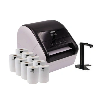 Drukarka etykiet Brother QL-1100c 300dpi / do 103,6mm / PC / Mac / USB / z 10 szt. rolek etykiet + uchwyt w zestawie