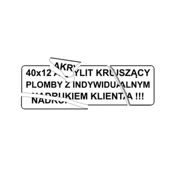 Etykieta plomba krusząca Specmark 40 x 12 mm 250 szt. / akrylit / gilza fi40