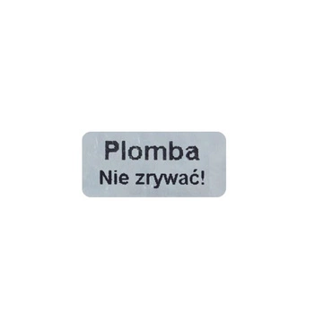 Etykieta plomba void srebrna matowa 20 x 10mm 250szt średnica gilzy fi40