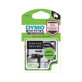 Taśma DYMO Durable D1-1978365 12 mm x 3 m / czarna / biały nadruk / do drukarek DYMO D1