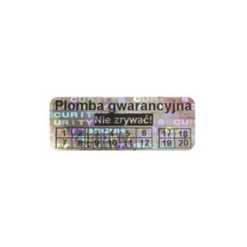 Etykieta plomba hologram security void z mocnym klejem wielokolorowa 15 x 5mm 250szt średnica gilzy fi40