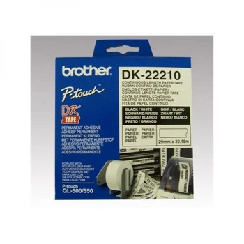 Taśma Brother DK-22210 29 mm x 30,48 m / mocny klej / do drukarek Brother QL