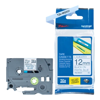 Taśma Brother TZe-MQ531 12 mm x 4 m / niebieska / czarny nadruk / do drukarek Brother P-touch