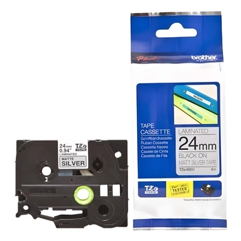 Taśma Brother TZe-M951 24 mm x 8 m / srebrna / czarny nadruk / do drukarek Brother P-touch