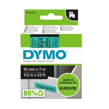 Oryginalna taśma DYMO D1 45019 12mm x 7m zielona/czarny nadruk