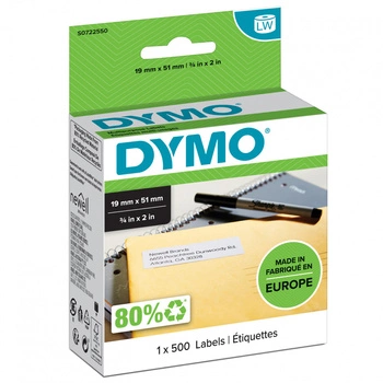 Oryginalne etykiety DYMO LW 11355 S0722550 19mm x 51mm białe/czarny nadruk