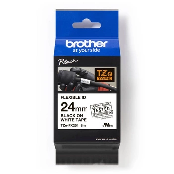 Taśma Brother TZe-FX251 24mm x 8m / flexi elastyczna / do drukarki etykiet Brother P-touch