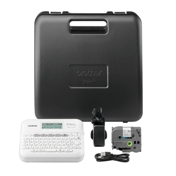Drukarka etykiet Brother P-touch D410VP 180 dpi / do 18 mm / PC / Mac / USB / z walizką w zestawie