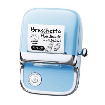 Mini drukarka etykiet Phomemo M150 niebieska / 203 dpi / do 50 mm / PC / Mac / Smartfon / BT / USB