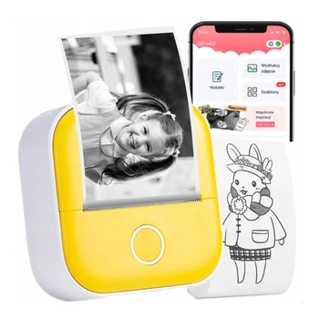 Mini drukarka etykiet Phomemo T02 żółta 203 dpi / do 50 mm / Smartfon / BT