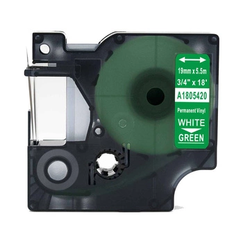 Taśma winylowa Specmark Rhino 1805420 19mm x 5,5m / zielona / biały nadruk