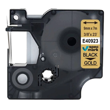 Taśma Specmark D1-40923 9 mm x 7 m / złota / czarny nadruk / do drukarek DYMO D1