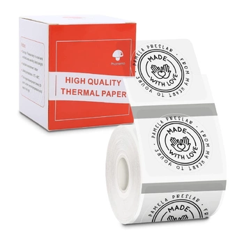 Etykiety Phomemo WY7070-110TT 70x70 mm 110 szt. / okrągłe / przezroczyste / czarny nadruk / do drukarek serii M